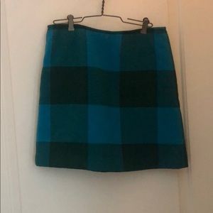 Black and blue plaid skirt
